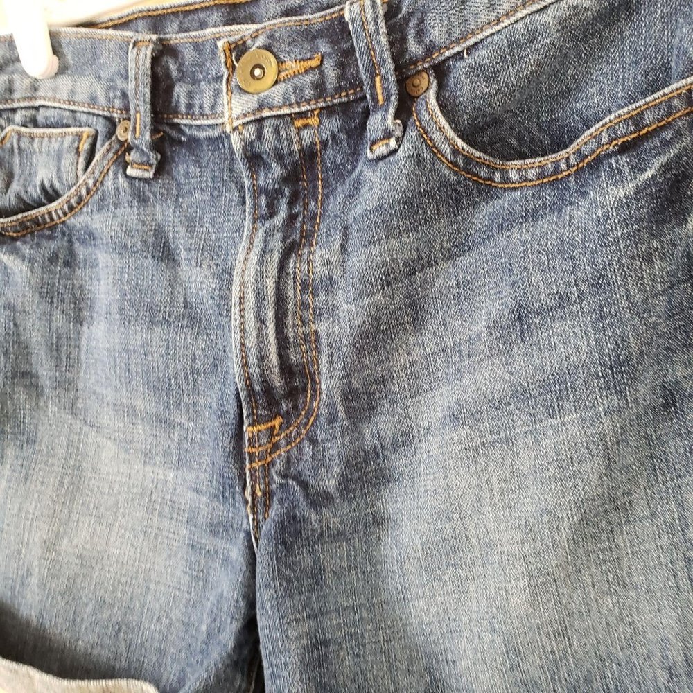 Calvin Klein Blue Jean Shorts With Rolled Hem - Picture 2 of 13